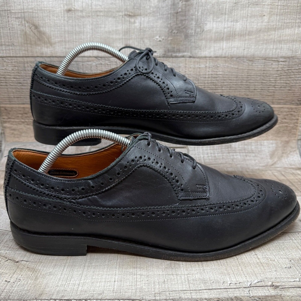 Allen Edmonds Boardwalk Wingtip Leather Oxford Mens 10.5 10 1/2 D Brogue Black‎